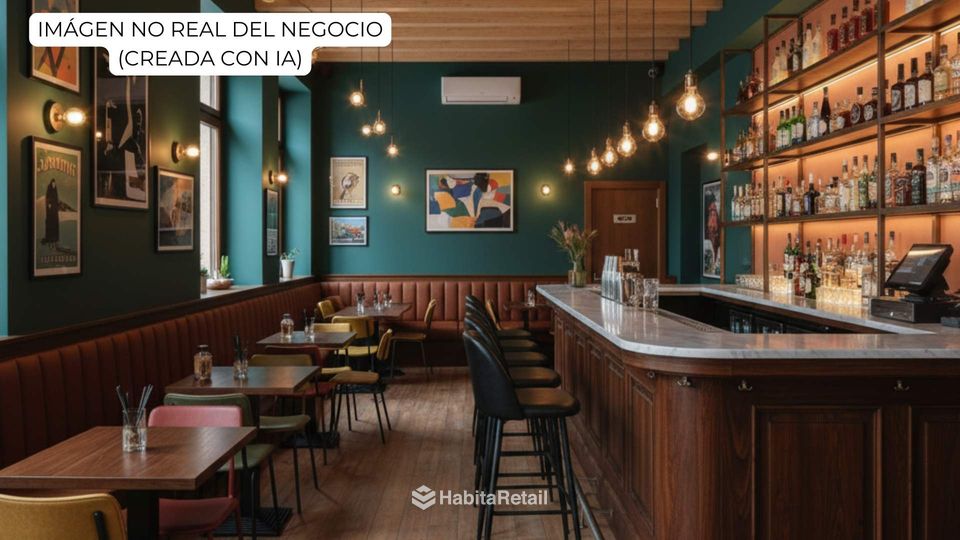Imagen orientativa creada con IA: barra y sala